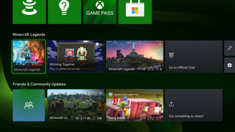 Xbox Seriesin uusi käyttöliittymä